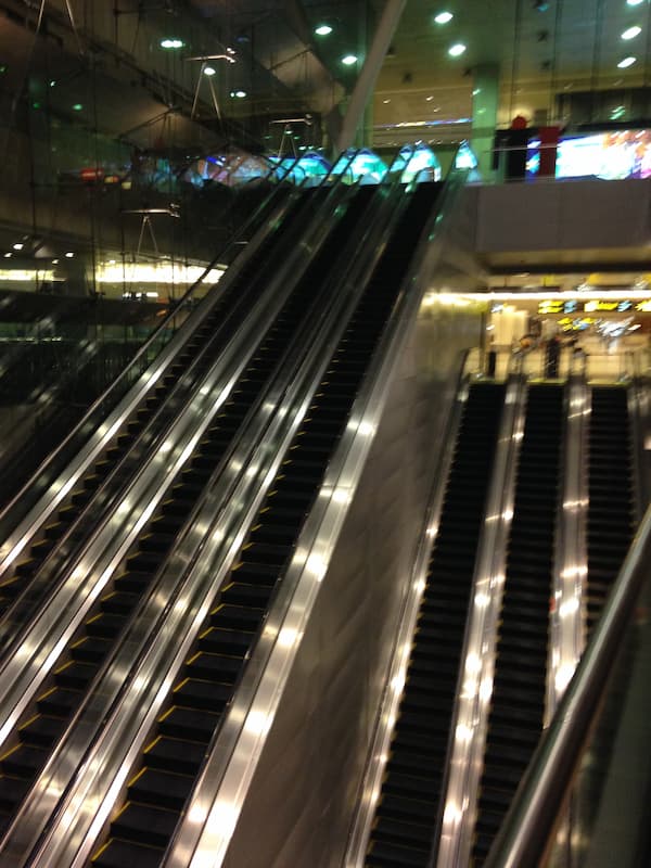 The escalator in Changi airport