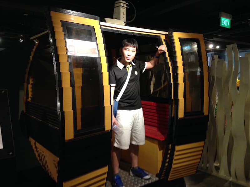 Playing in the cable car exhibition hall