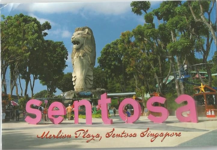 The postcard from Merlion tower