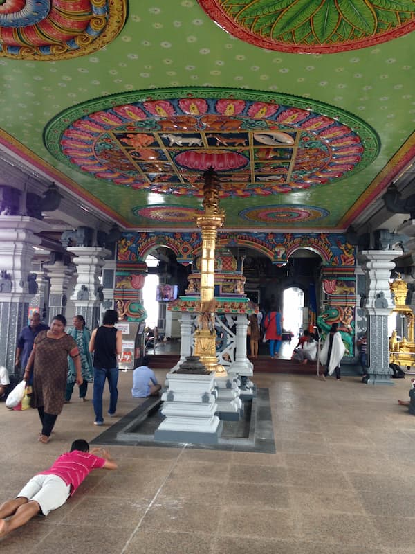 Bowing in the temple