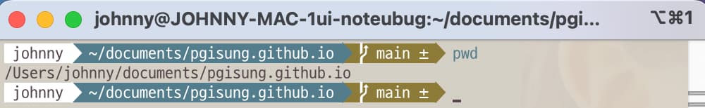 Terminal command to print working directory