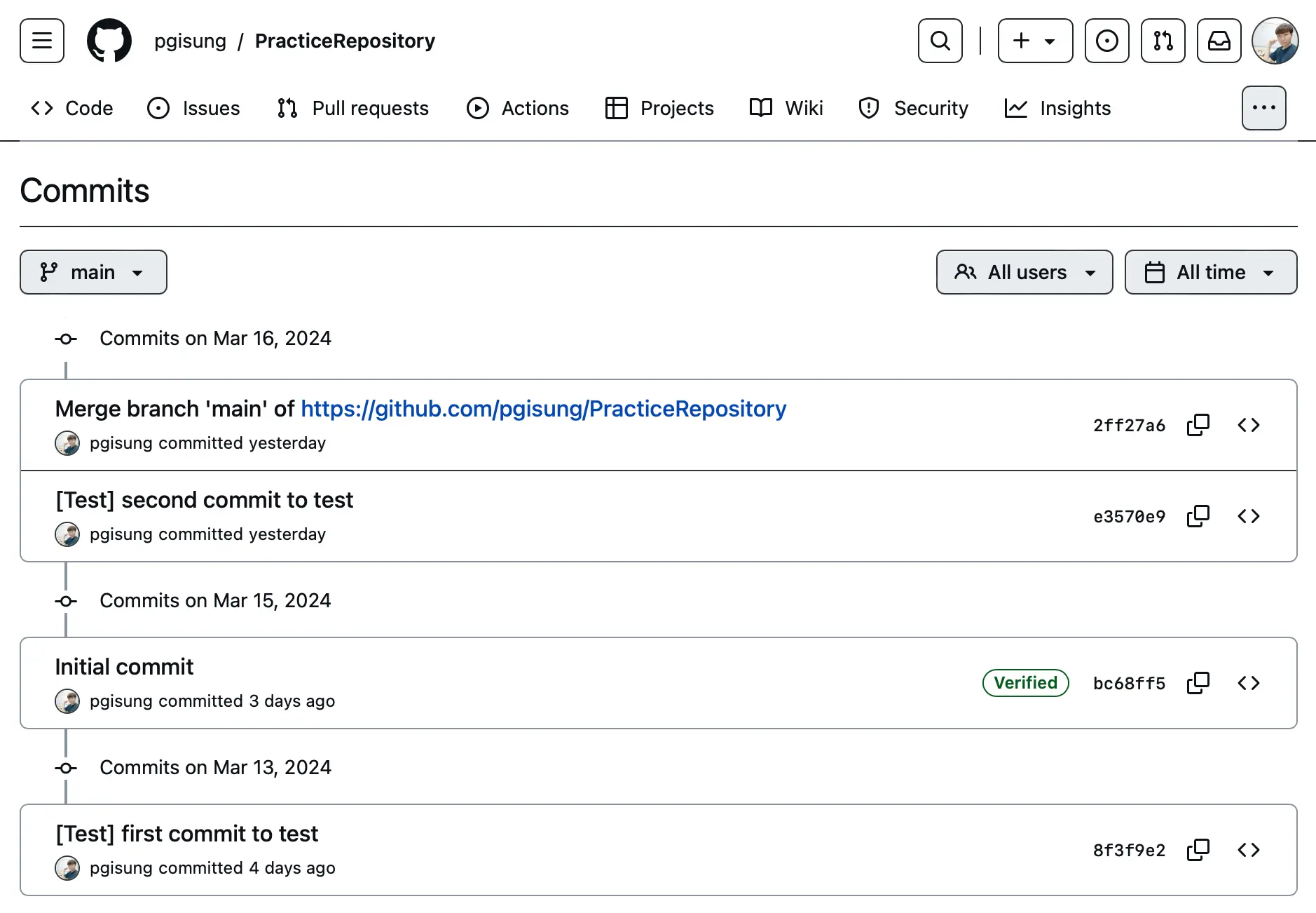 Remote repository in Github after git command push