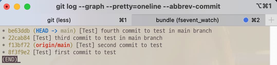 Git log before git command merge