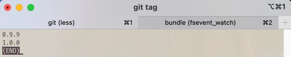 Git command to show list of all tags in local repository